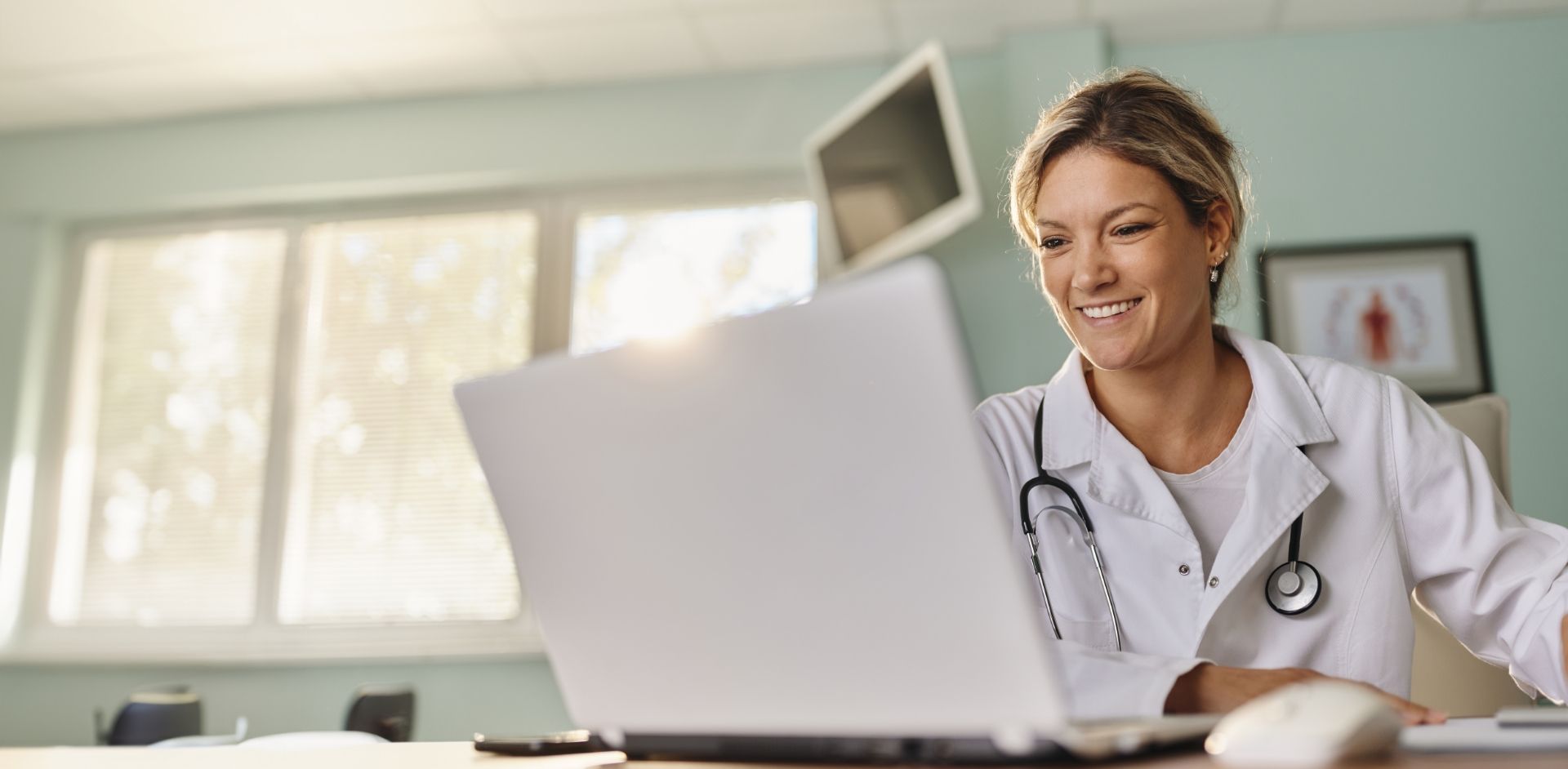 Doctor Looking at Her Laptop